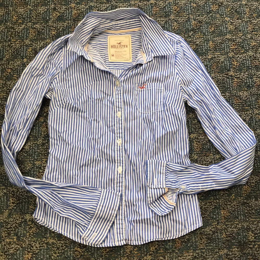 Hollister fitted striped button down